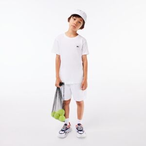 Lacoste Boys Sport Breathable Cotton Blend T-Shirt White, S