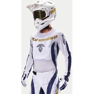 Alpinestars Limited Edition Dress Whites Tropical Techstar Jersey White/dark Blue/gold - Publicité