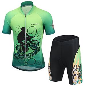 LSERVER Ensemble de Maillot de Cyclisme Pour Enfant Gacon Fille, équitation vert, M (Convient à 7-8 ans) - Publicité