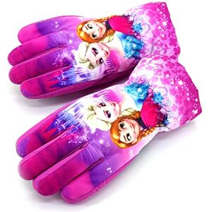 ZONSTORE Enfants Gants de Ski Gants de ski thermiques pour enfant Coupe-vent imperméable pour snowboard, luge, cyclisme, ski, équitation avec poignets réglables pour 5 à 10 Ans (purple) - Publicité