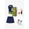 Feenerbahcee Ensemble de maillot de football pour enfants 4 pièces Short bleu marine 23/24 saison Otoko 5 étoiles