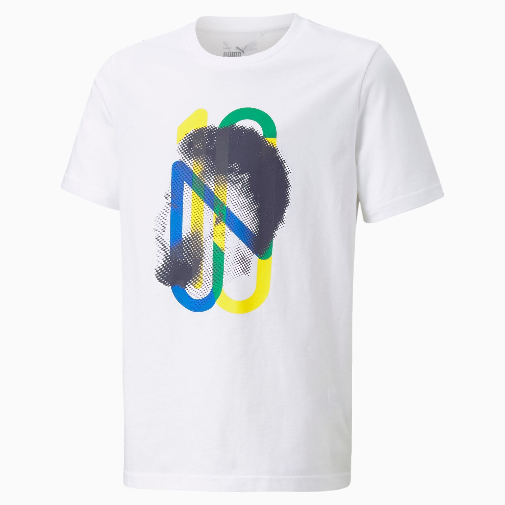 PUMA Chaussure T-Shirt Neymar Jr Future Football Youth pour Enfant, Blanc, Taille 176, Vêtements