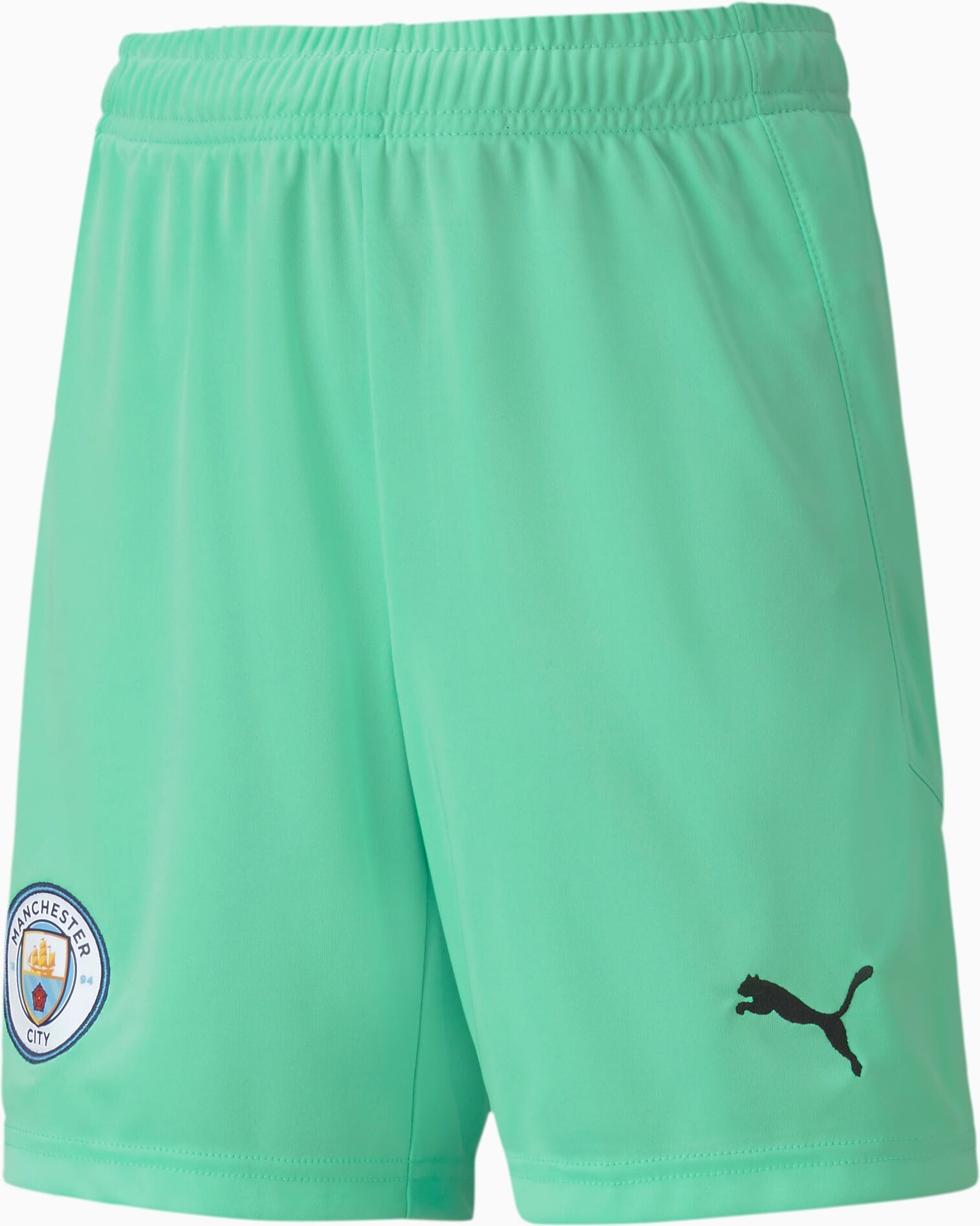 PUMA Short de goal Man City Replica Youth pour Enfant, Vert, Taille 152, Vêtements