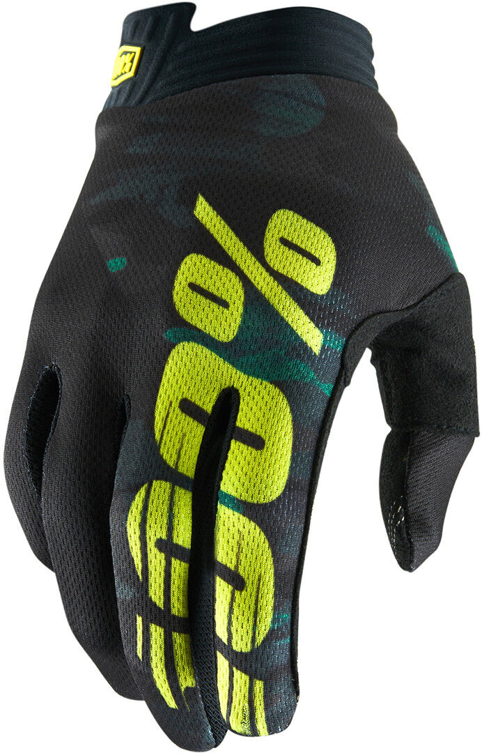 100% itrack Gants de jeunesse Noir Jaune taille : M