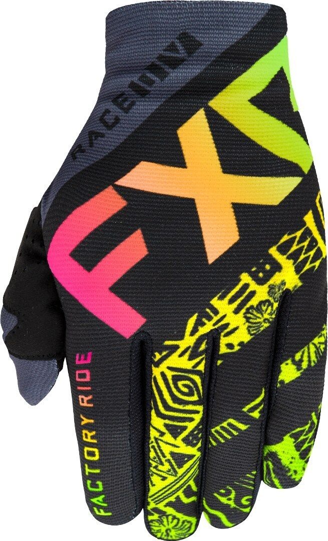 FXR Slip-On Lite MX Gear Gants de motocross pour les jeunes Noir Rouge Jaune taille : L