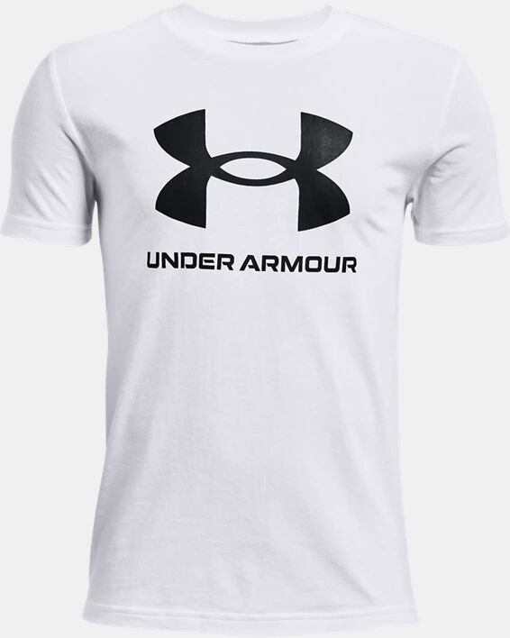 Under Armour Boys' UA Sportstyle Logo Short Sleeve White Size: (YXL)