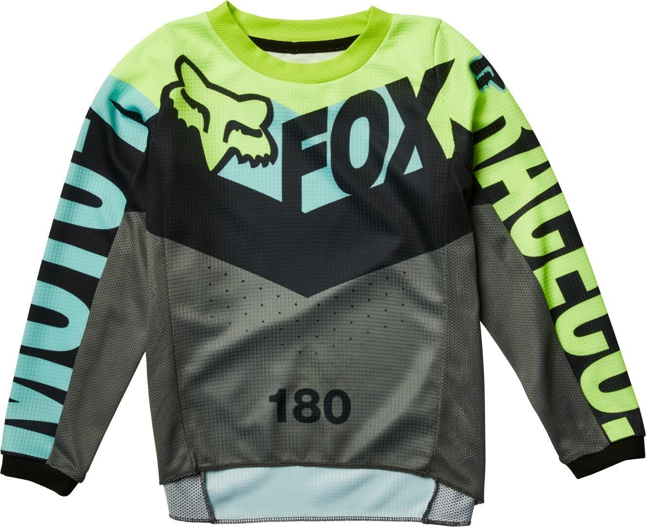 Fox 180 Trice Kids Motocross Jersey  - Grey Yellow