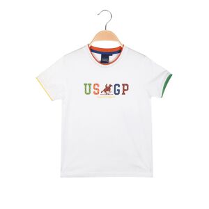 U.S. Grand Polo T-shirt da ragazzo con scritta colorata T-Shirt Manica Corta bambino Bianco taglia 08