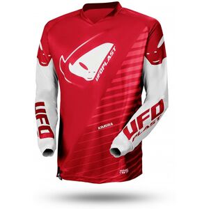 Maglia Bambino Moto Cross Enduro Ufo KIMURA Rosso Bianco taglia 4XS