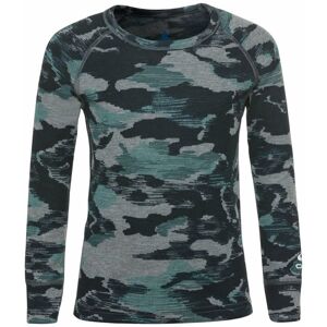 Odlo Top Crew Neck Active - Maglietta Tecnica A Maniche Lunghe - Bambino Grey/green 80