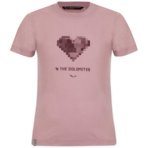 Salewa Graphic Dry S/s K - T-shirt - Bambino Pink/red 140