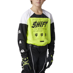 Shift Maglia Cross Bambino  White Label Flame Giallo Fluo-Nero