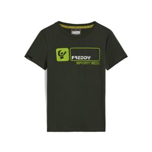 Freddy T-shirt bambino manica corta con maxi logo fluo Verde Militare Junior 12 Anni