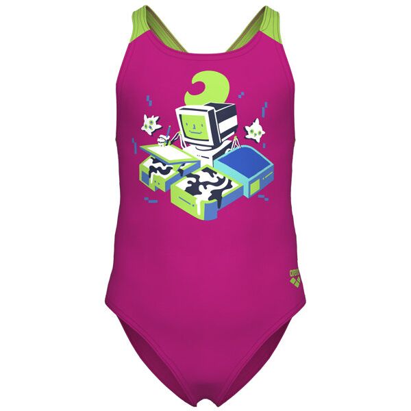 arena game pro back jr - costume intero - bambina violet/green 2/3