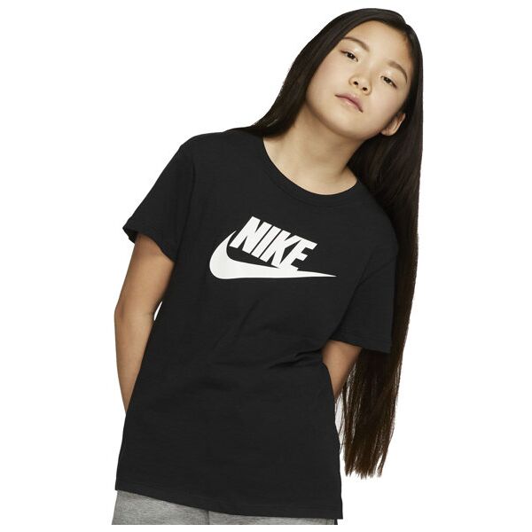 nike sportswear - t-shirt - ragazza black/white xl