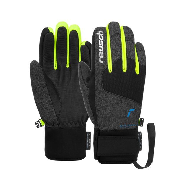 reusch simon r-tex xt junior - guanti da sci - bambino black/grey/yellow 6,5