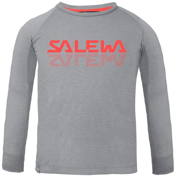 salewa puez baselayer dry k - maglia a maniche lunghe - bambino grey/orange 128