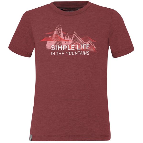 salewa simple life dri-rel k - t-shirt - bambino dark red/red/pink 92