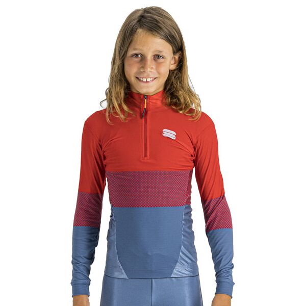 sportful squadra kid's jersey - maglia sci da fondo - bambino red/blue 14