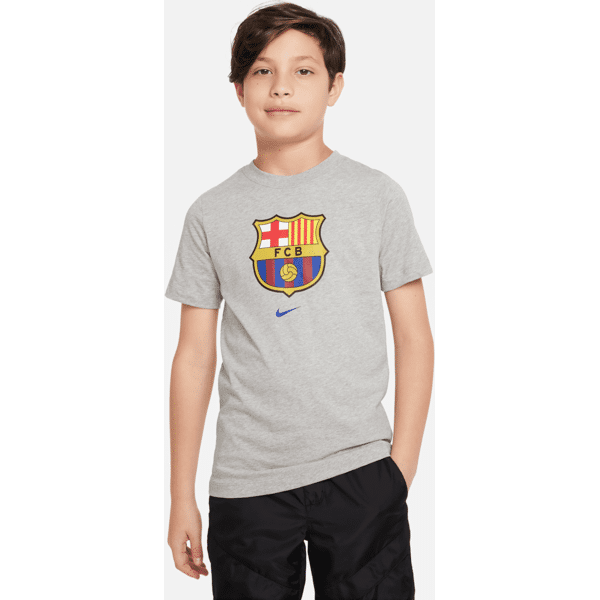 nike t-shirt  fc barcelona crest – ragazzo/a - grigio