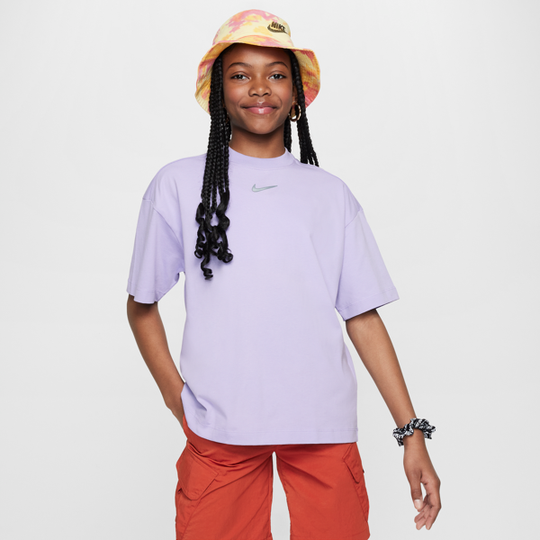 nike t-shirt oversize  sportswear – ragazza - viola