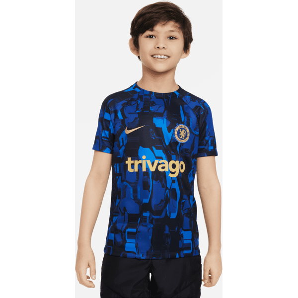 nike maglia da calcio pre-partita  dri-fit chelsea fc academy pro – ragazzo/a - blu