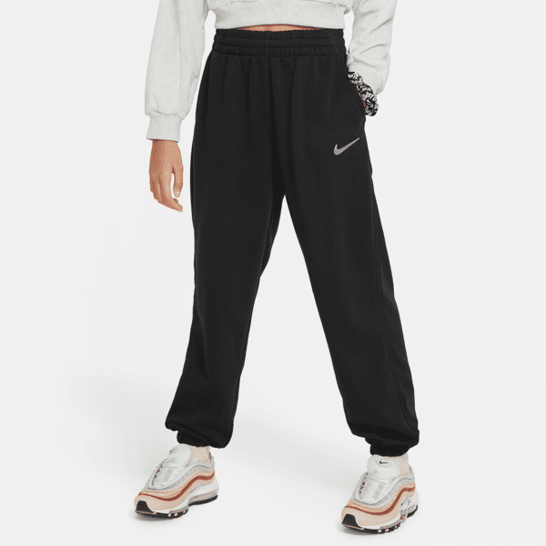 nike pantaloni jogger loose fit in fleece dri-fit  sportswear – ragazza - nero