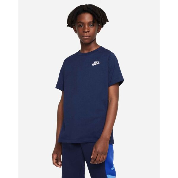 nike maglietta sportswear blu navy e bianco per bambino ar5254-411 s