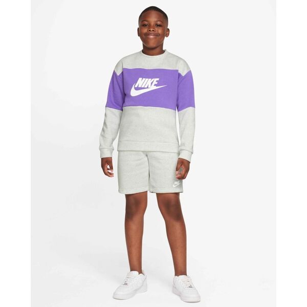 nike set maglione/pantaloncini sportswear grigio e viola per bambino do6789-025 m