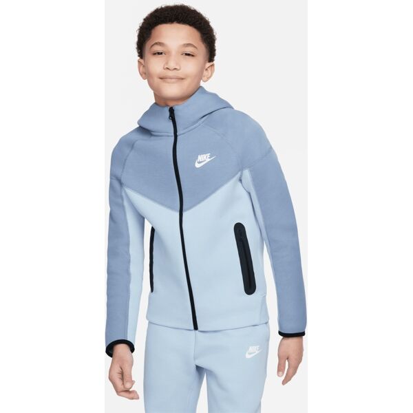 nike felpa con zip e cappuccio sportswear tech fleece cielo blu bambino fd3285-493 xl