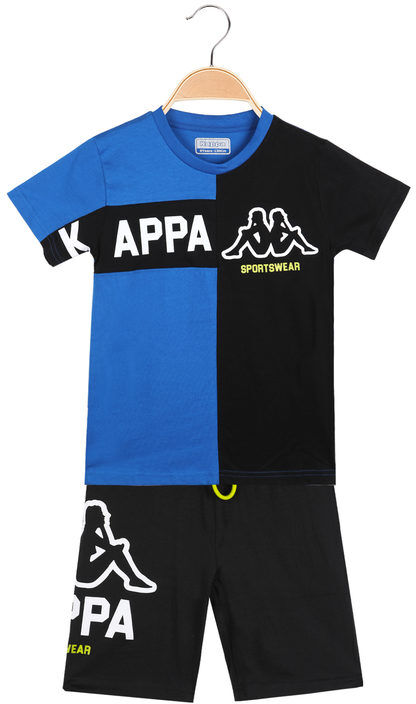 Kappa Completo corto da ragazzo t-shirt + bermuda Completi 3-16 Anni bambino Blu taglia 10