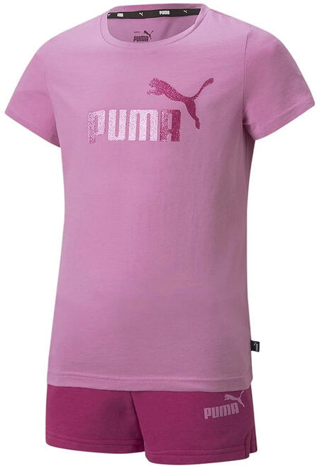 Puma Completo sportivo corto da bambina in cotone Pantaloni e shorts bambina Rosa taglia 14