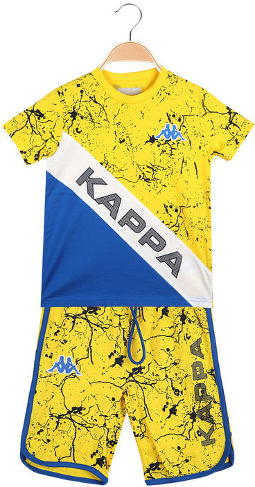 Kappa Completo sportivo corto da bambino t-shirt + bermuda Completi 3-16 Anni bambino Giallo taglia 04