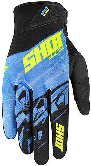 Shot Guanti moto cross enduro shot devo ventury azzurro giallo