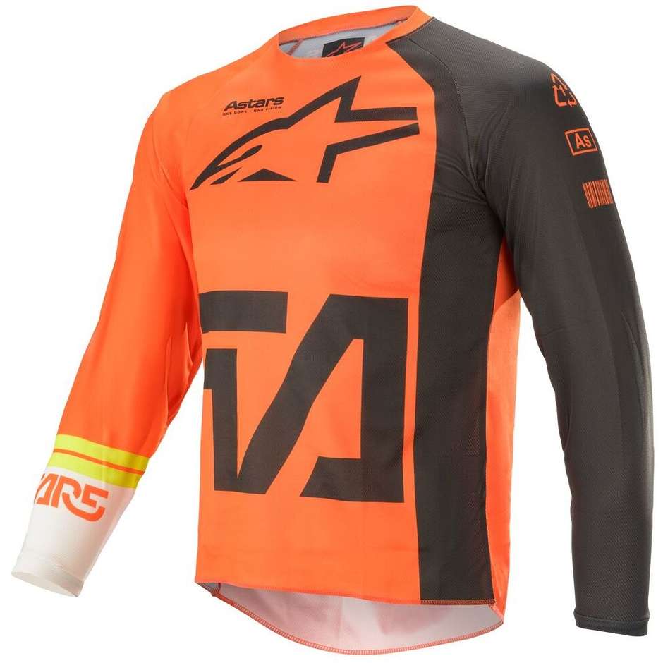 Alpinestars Maglia bambino moto cross enduro alpinestars youth racer compass nero arancio