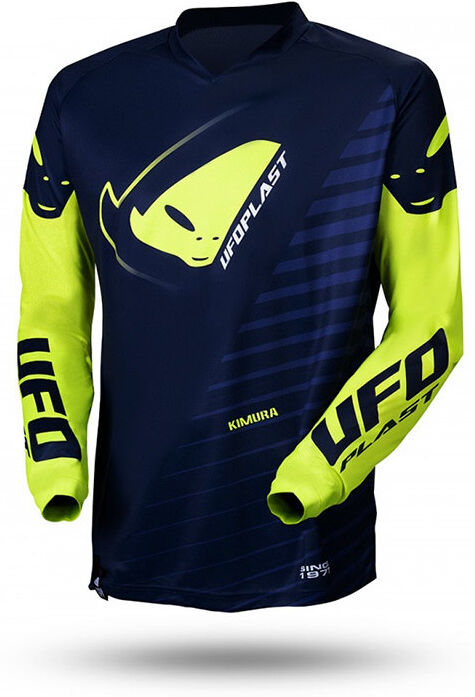 Maglia Bambino Moto Cross Enduro Ufo KIMURA Blu Giallo Fluo taglia 4XS