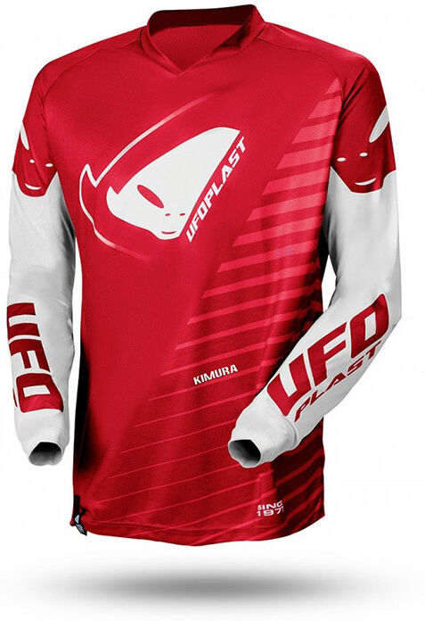 Maglia Bambino Moto Cross Enduro Ufo KIMURA Rosso Bianco taglia 4XS