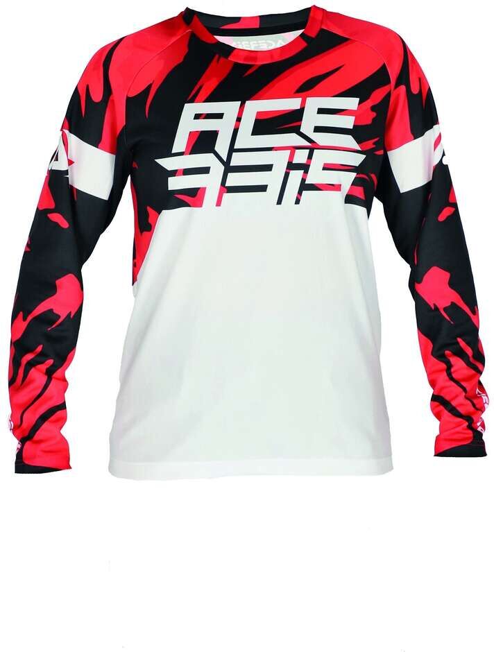 Maglia Moto MTB Bambino Acerbis MX-J KID FOUR Bianco Rosso taglia S