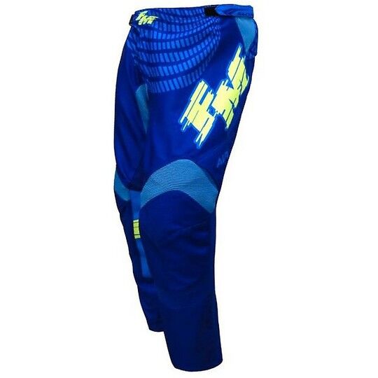 Fm racing Pantaloni da bambino moto cross enduro hero 3 blu giallo