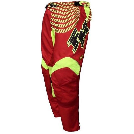 Fm racing Pantaloni da bambino moto cross enduro hero 3 rosso giallo
