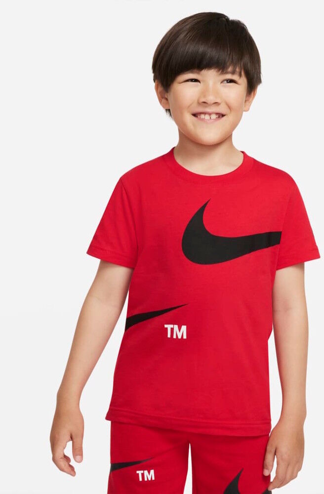 Nike T-shirt ma glia maglietta Bambino Rosso 2021 SPLIT SWOOSH TM Cotone