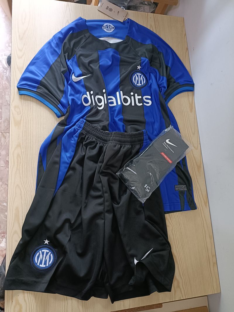 Nike Inter fc Completo Calcio kit set Nero Azzurro 2022 23 Home Replica