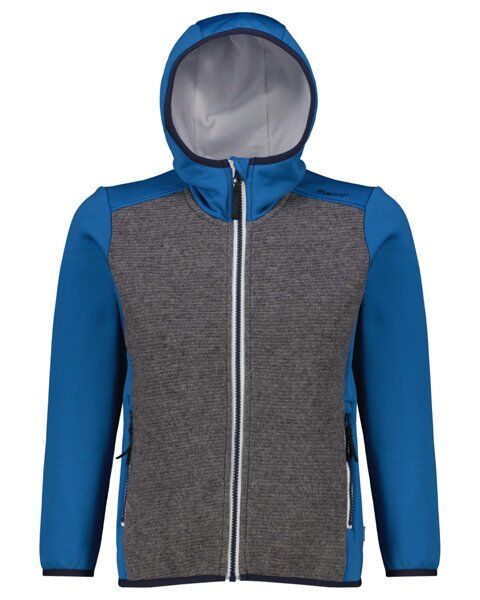 Meru Hamilton Boys Stretch Wool Fix Hood - giacca in pile - bambino Grey/Light Blue 116
