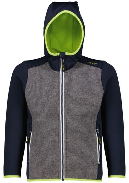 Meru Hamilton Boys Stretch Wool Fix Hood - giacca in pile - bambino Grey/Dark Blue/Green 140