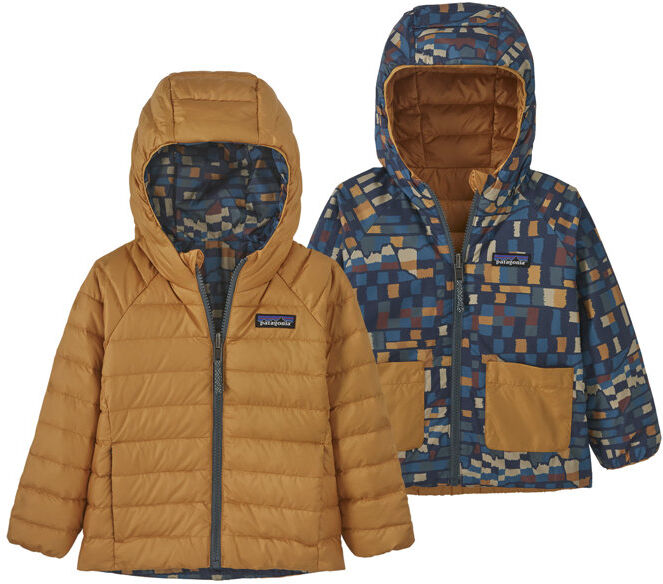 Patagonia Baby Reversible Down Hoody Jr - giacca piumino - bambino Dark Yellow/Green 4A