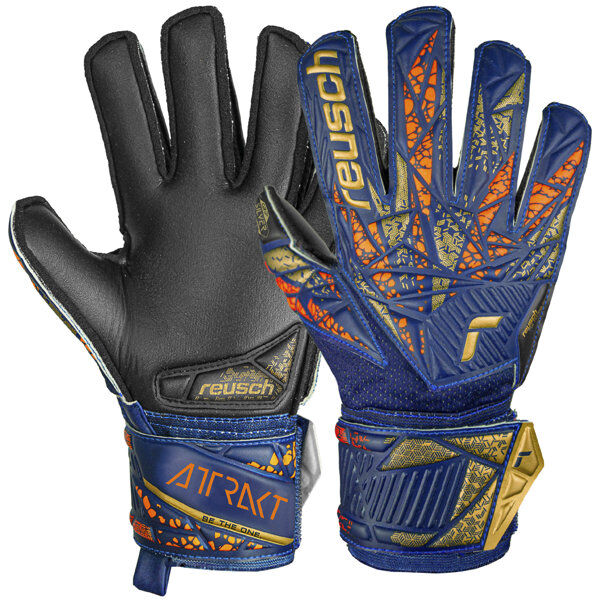 Reusch Attrakt Silver Junior - guanti da portiere - bambino Blue/Brown 6