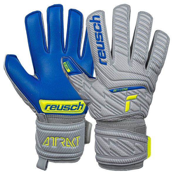 Reusch Attrakt Silver Jr - guanti da portiere - bambino Grey/Yellow/Blue 7