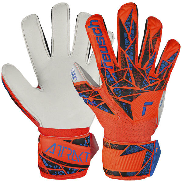 Reusch Attrakt Solid FS Junior - guanti da portiere - bambino Orange/Blue 4