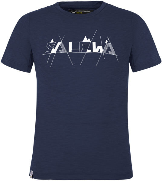 Salewa Graphic Dry K S/S - T-shirt - bambino Dark Blue/White 104