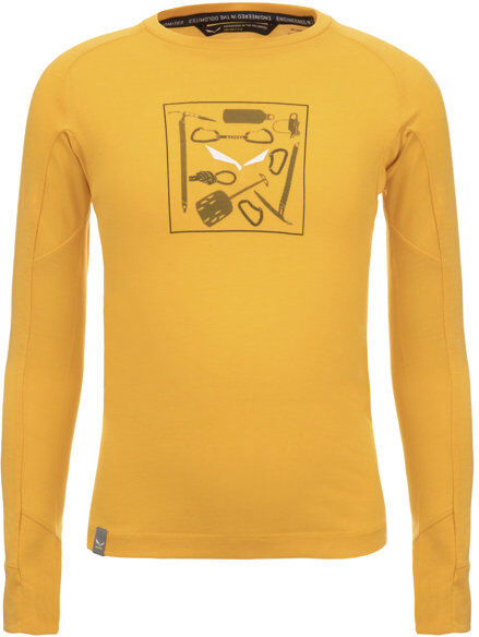 Salewa Pure Graphic Dry - maglia maniche lunghe - bambini Yellow 140